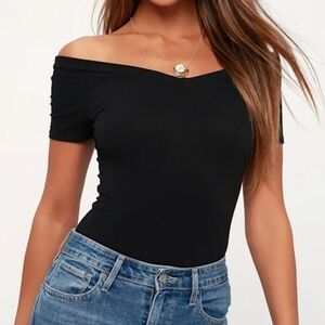 Lulus Black Off Shoulder Bodysuit
